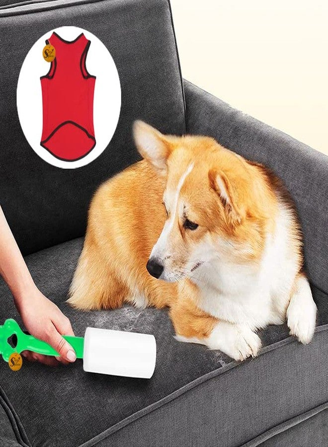 Sage Square Dog T-Shirt with Lint Roller| Comfortable & Breathable Dog Clothing & Lint Roller Set for Dog Hair Removal, Clothes (Red) (XXXLarge - 30inch) - Image 5